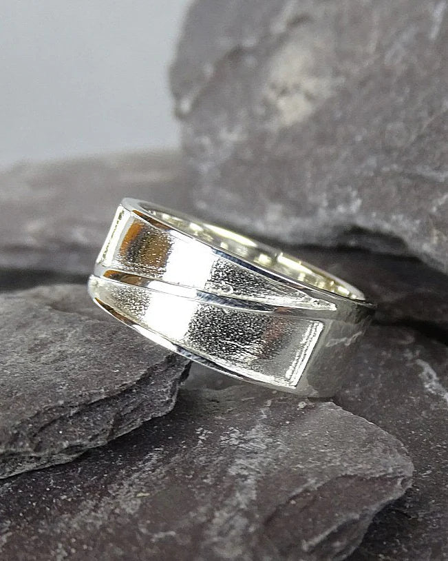 Gents solid silver Chanel Ring - 0626N
