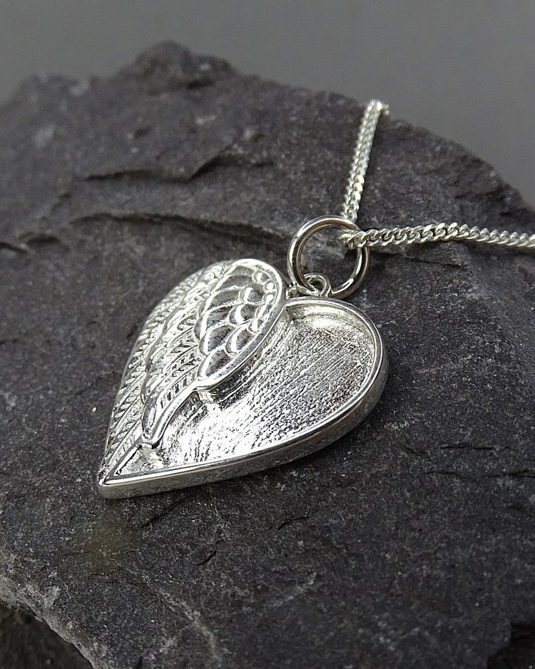 Winged Angel Heart Necklace - 0848S