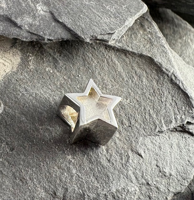 Silver Star Bangle Charm for bracelet - 0873S