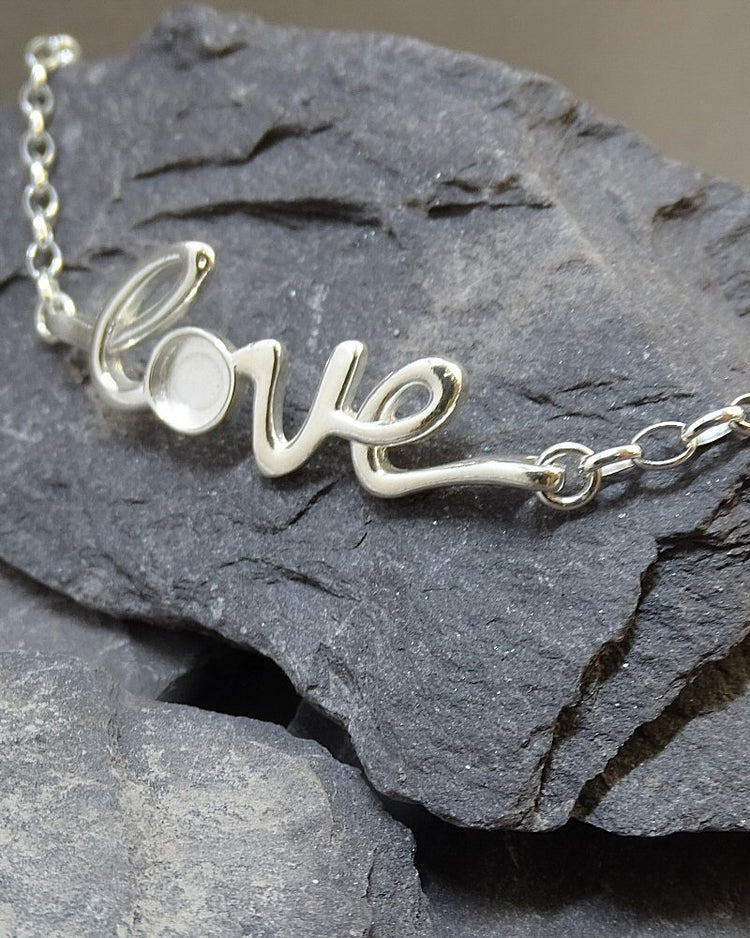 Silver Bracelet With Love script - 1038S
