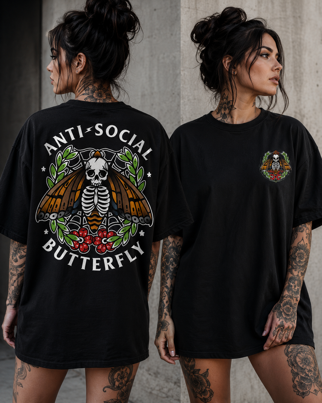 Anti Social Butterfly - Oversized T-Shirt