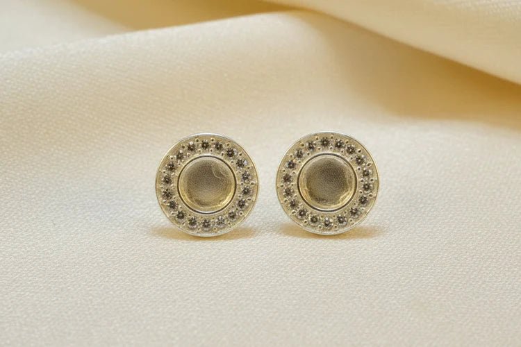 Silver Studs With CZ - 1042S