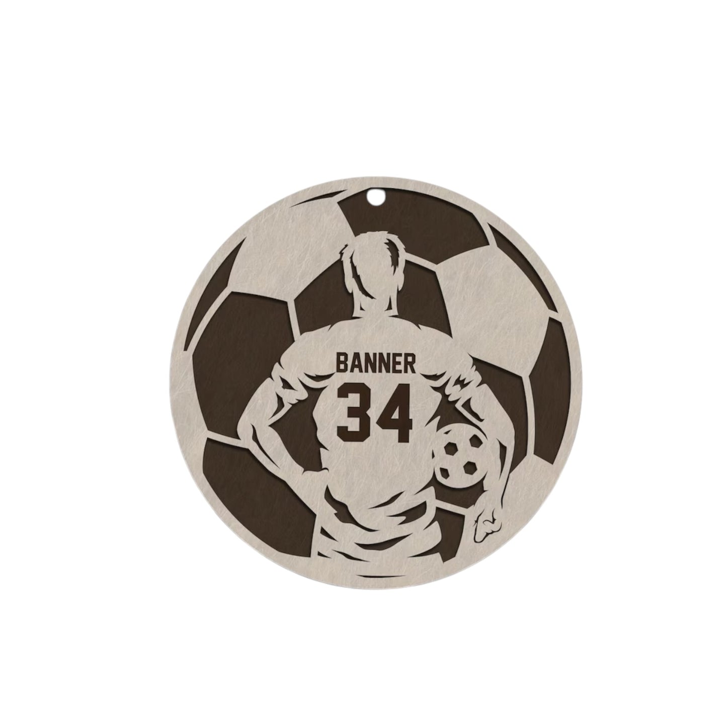 Personalised Football Player - Laser Cut Decoration
