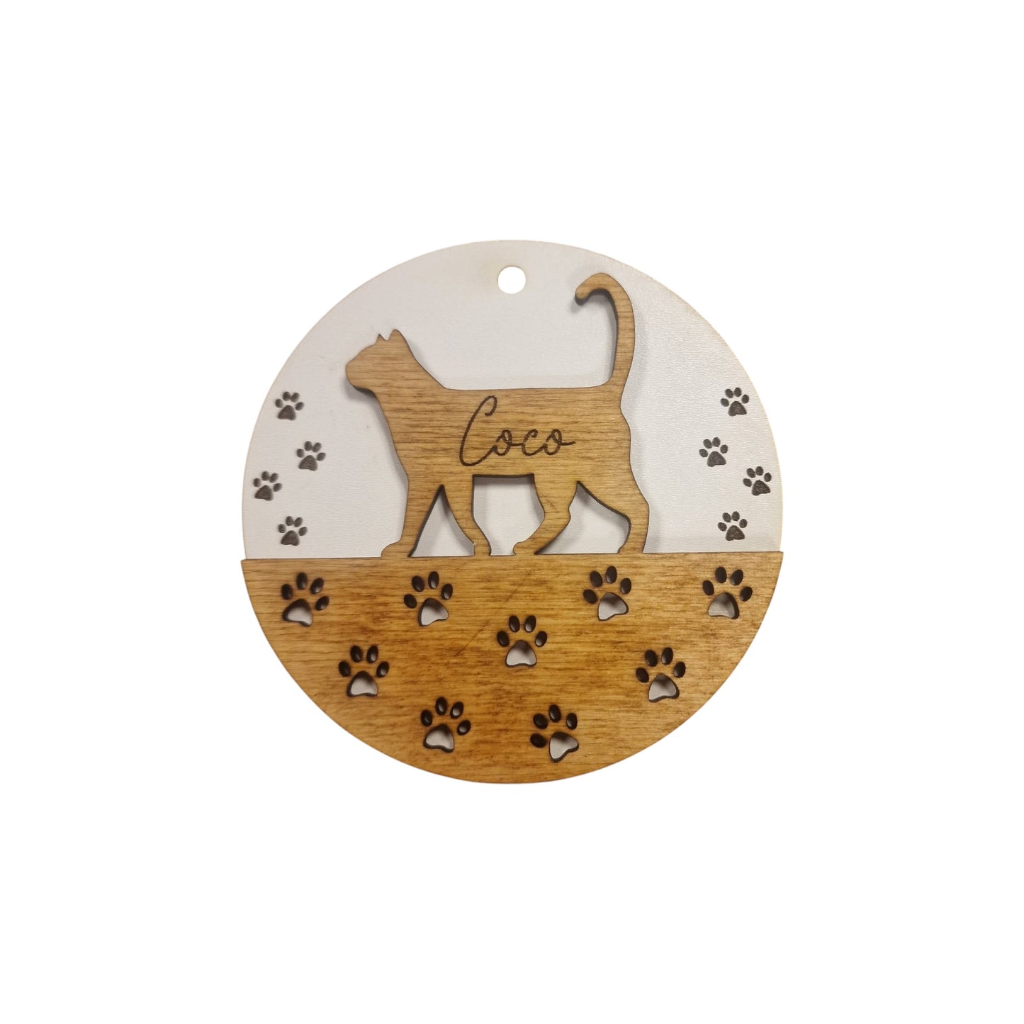 Personalised Cat Silhouette - Laser cut and Engraved Decoration