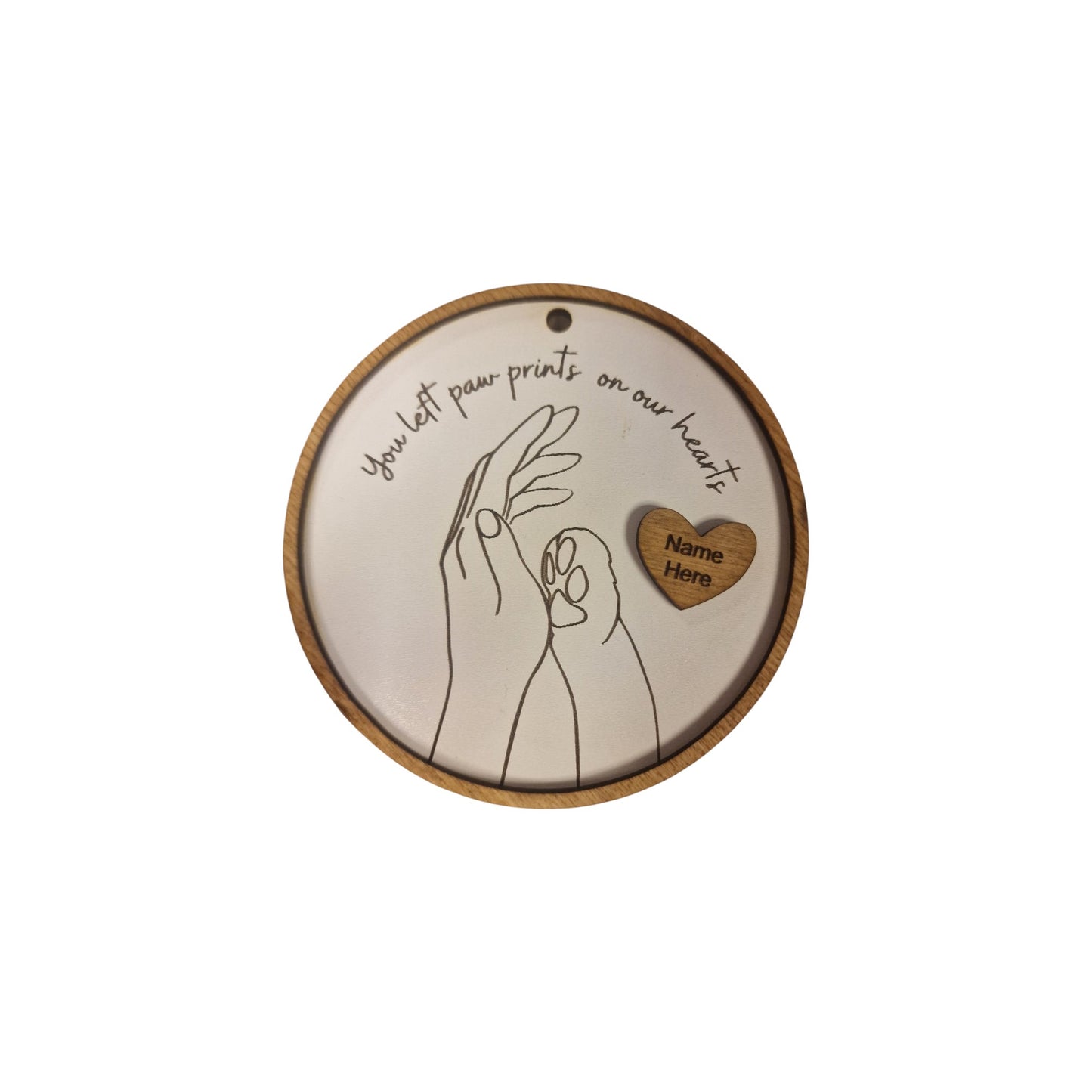 You left paw prints on our hearts Dog/Cat - Laser cut and Engraved Decoration