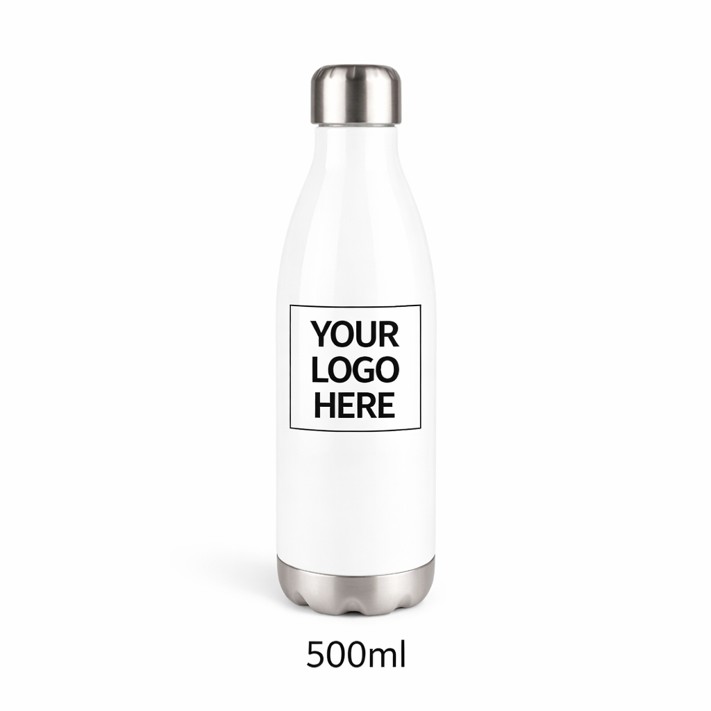 Water Bottle 500ml Tapered White