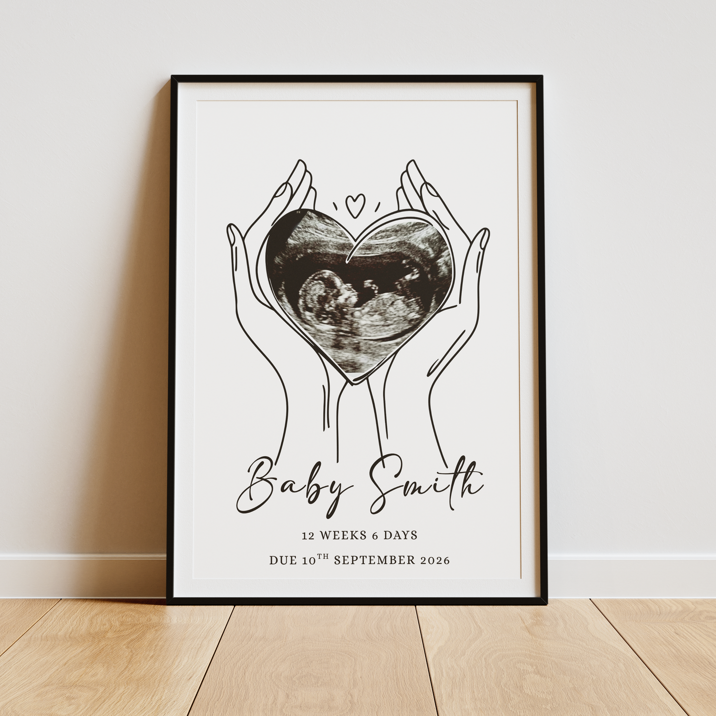 Baby Scan in Hands - Personalised Print