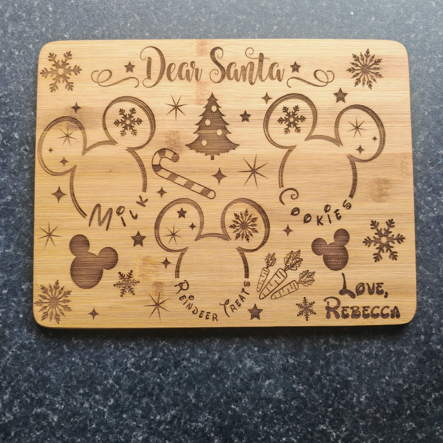 Personalised Bamboo Santa Tray - Magical Design