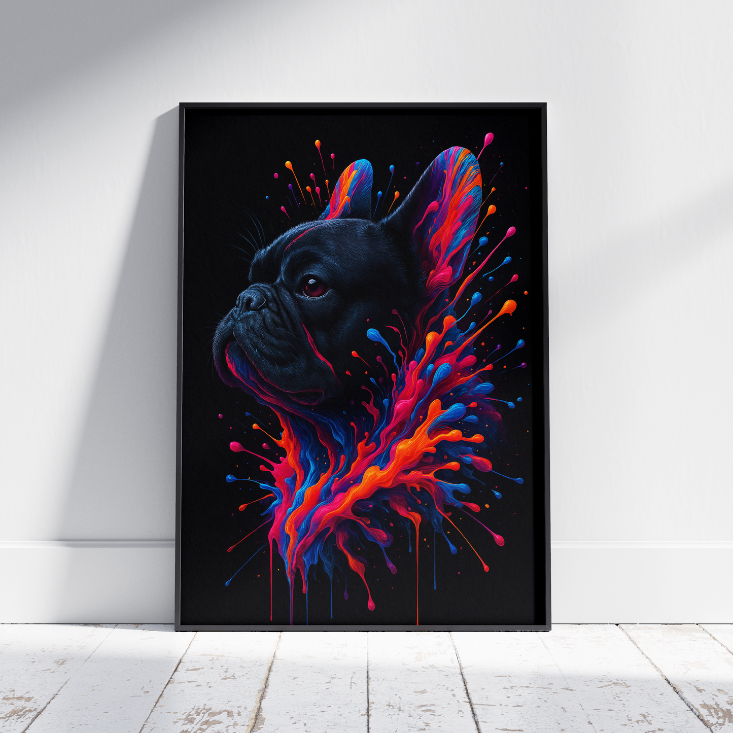 Neon Splash Black Fur Frenchie