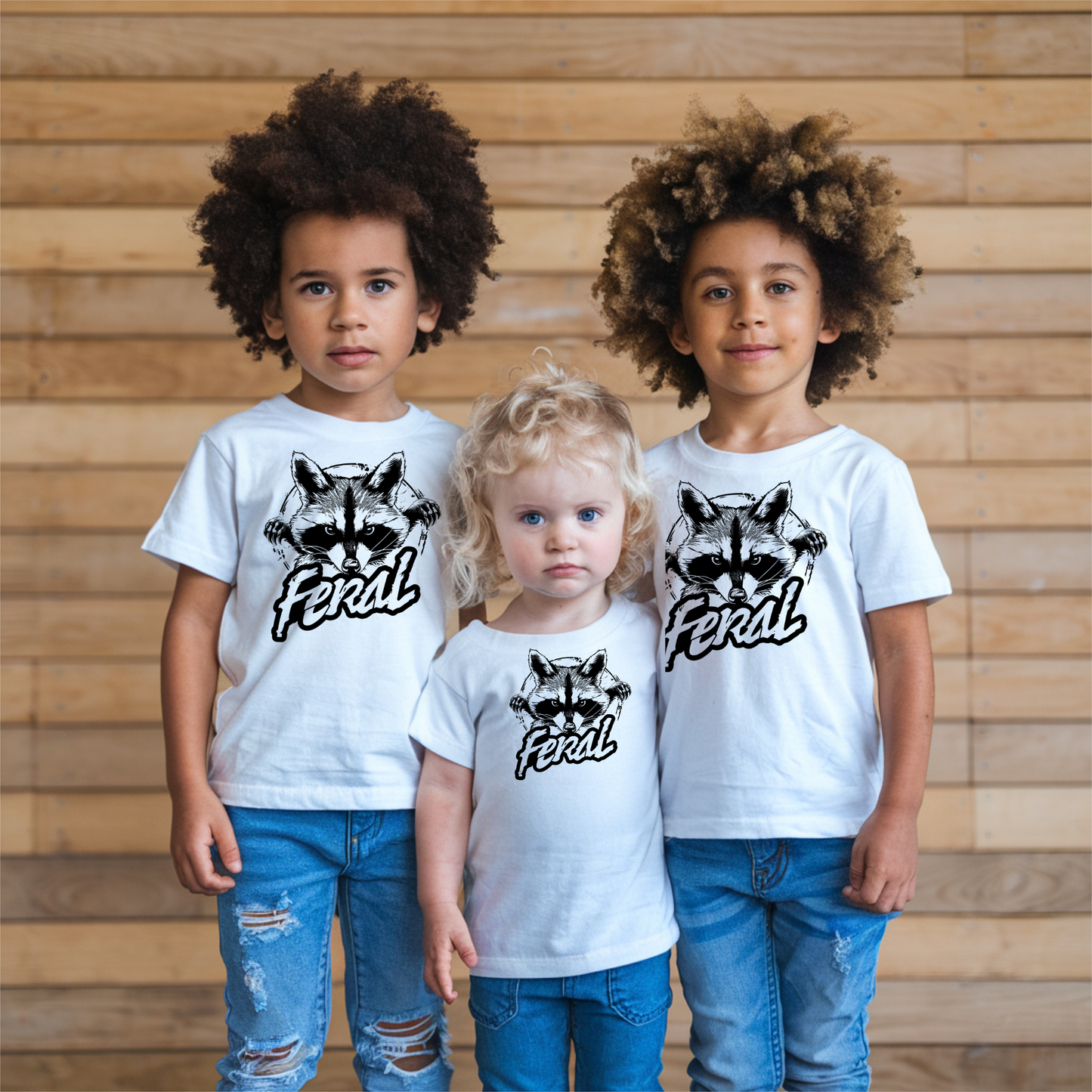 Feral Racoon - White T-Shirt