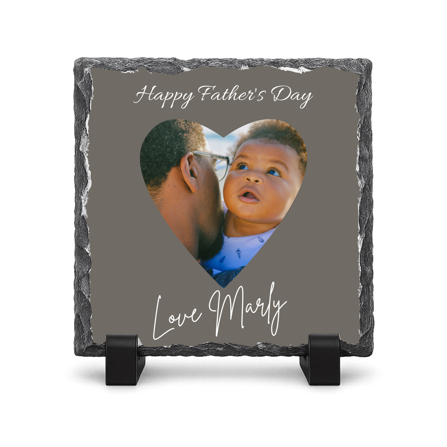 Personalised Fathers Day - Gloss Rock Slate 20x20cm
