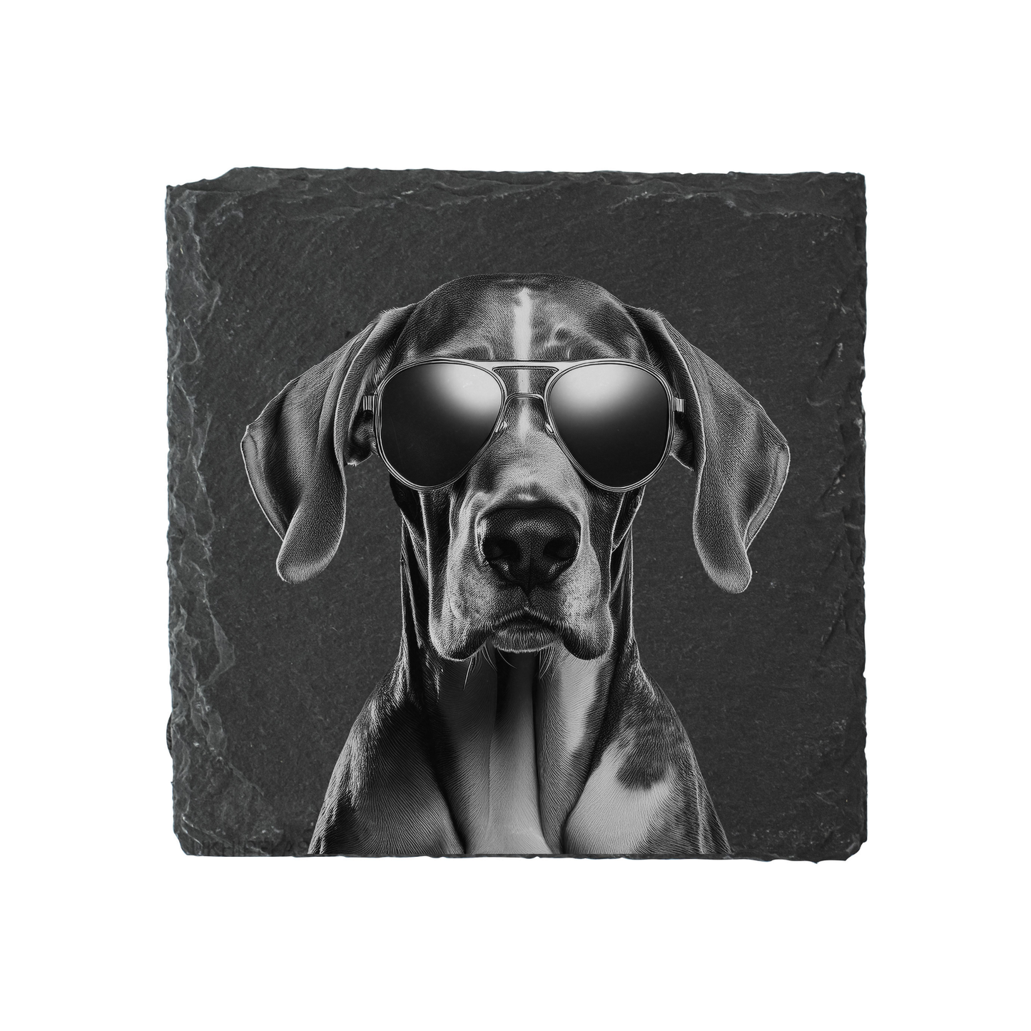 Great Dane - Sunglasses - Engraved Slate Coaster