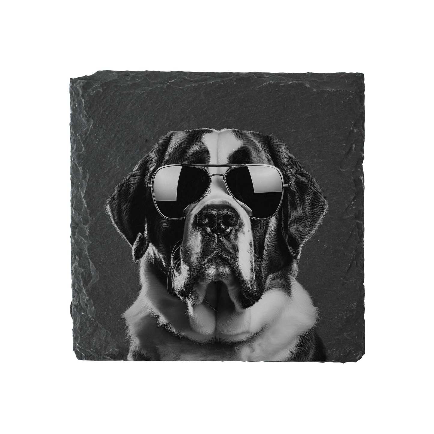 Saint Bernard - Sunglasses - Engraved Slate Coaster