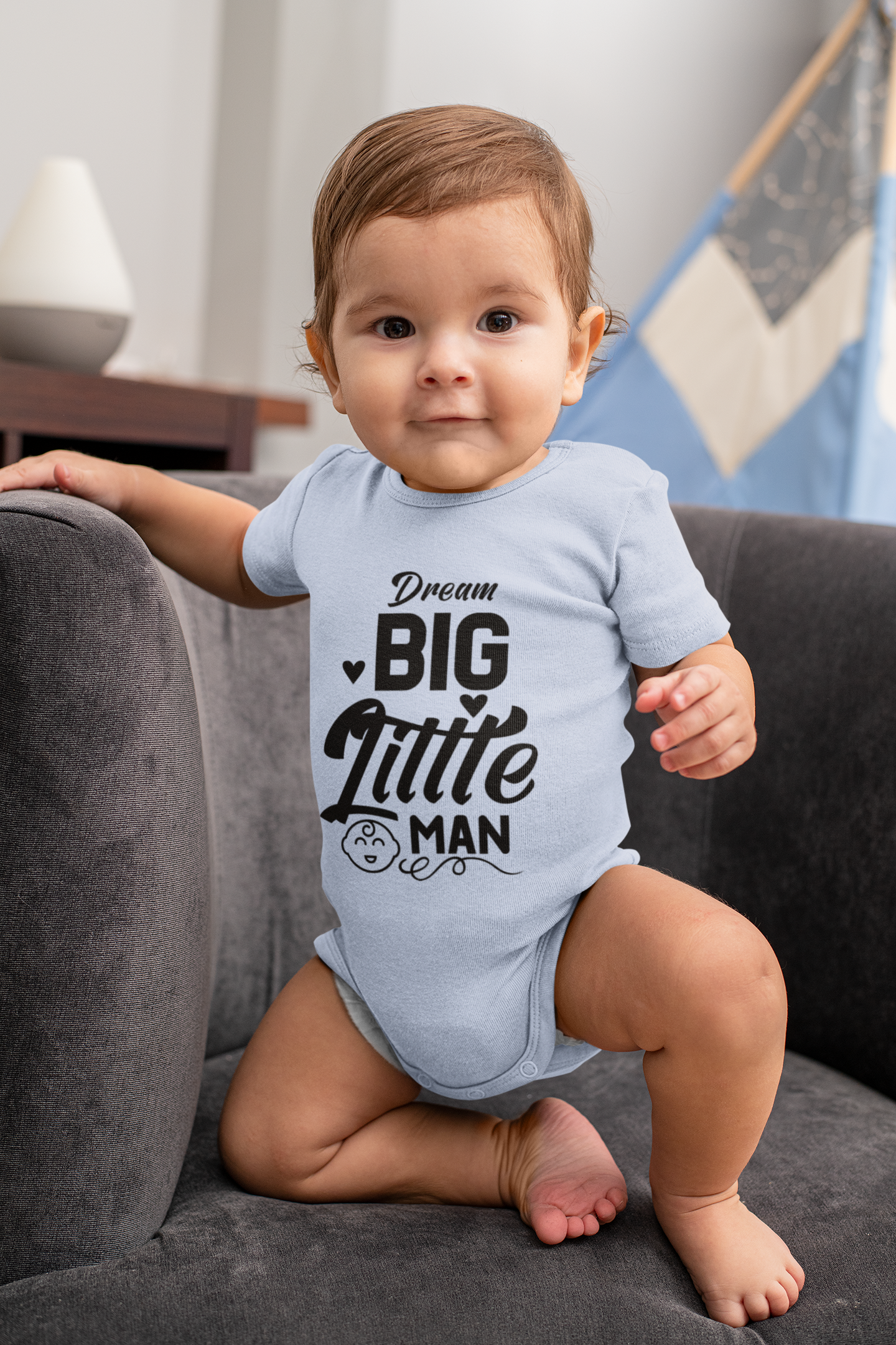Dream Big Little Man Boys - Baby Vest