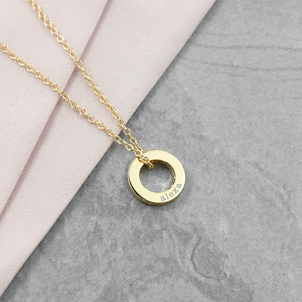 Personalised Mini Ring Necklace - Gold