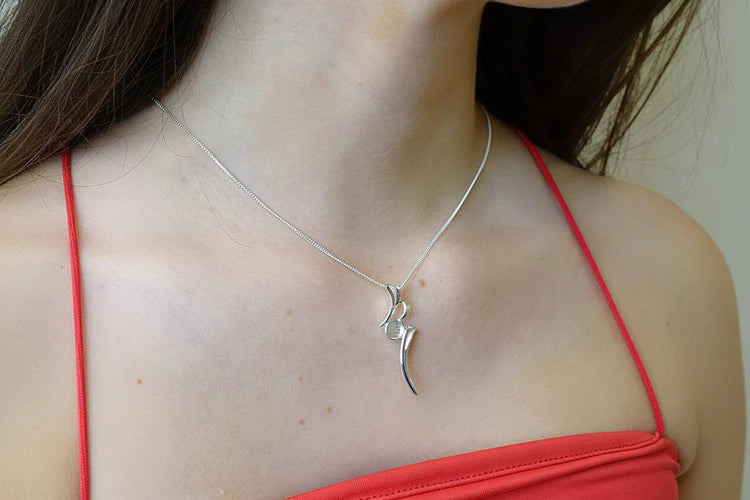 Modern Silver Necklace - 0003S