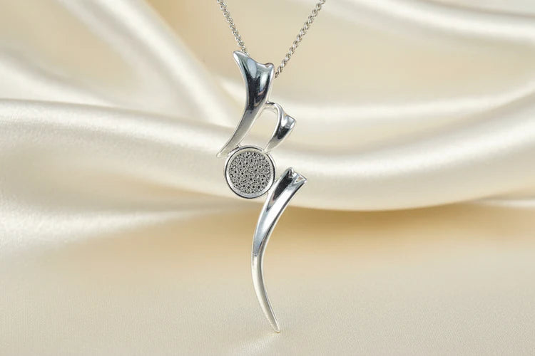 Modern Silver Necklace - 0003S