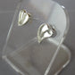 Solid Silver Split Heart stud earrings - 0004s