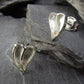 Solid Silver Split Heart stud earrings - 0004s