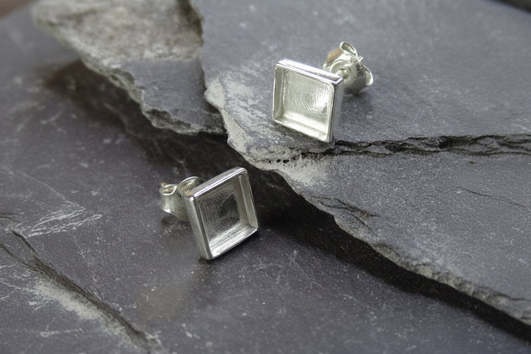 Square Silver Earring - 0028S