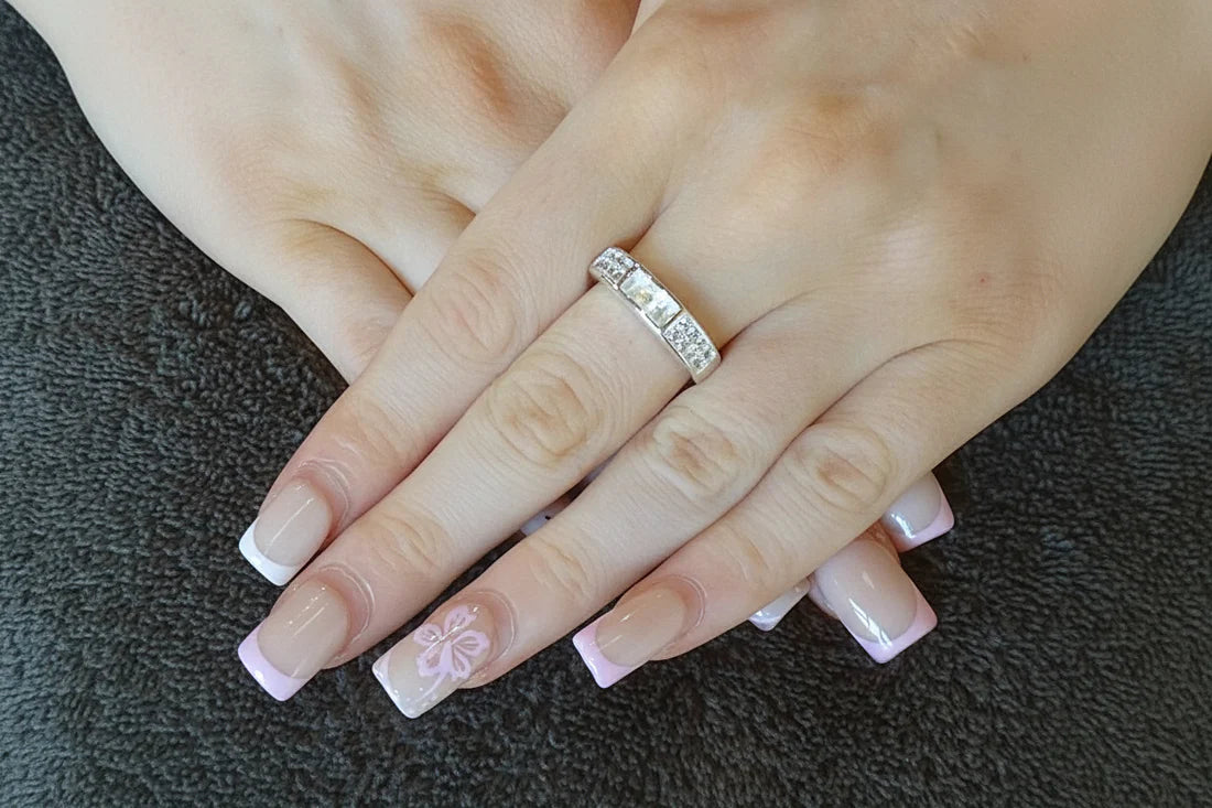 Silver Band Ring With Channel  - 0051M