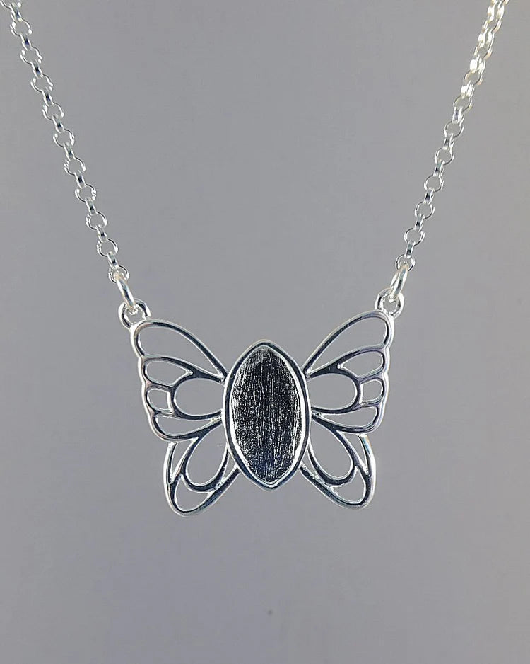 Solid silver Butterfly Necklace - 0063S