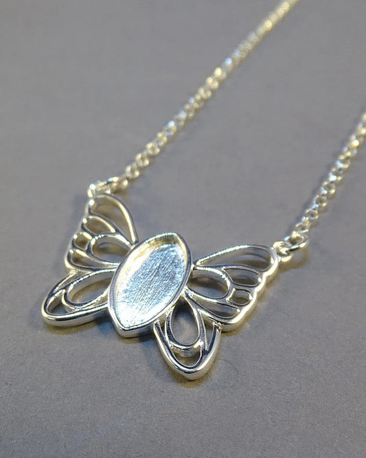 Solid silver Butterfly Necklace - 0063S
