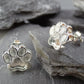 Solid Silver Dog Paw Print Stud Earring - 0068S