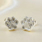 Solid Silver Dog Paw Print Stud Earring - 0068S
