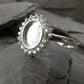 Solid Silver Ring with Halo cz  - 0101L