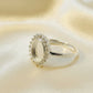 Solid Silver Ring with Halo cz  - 0101L