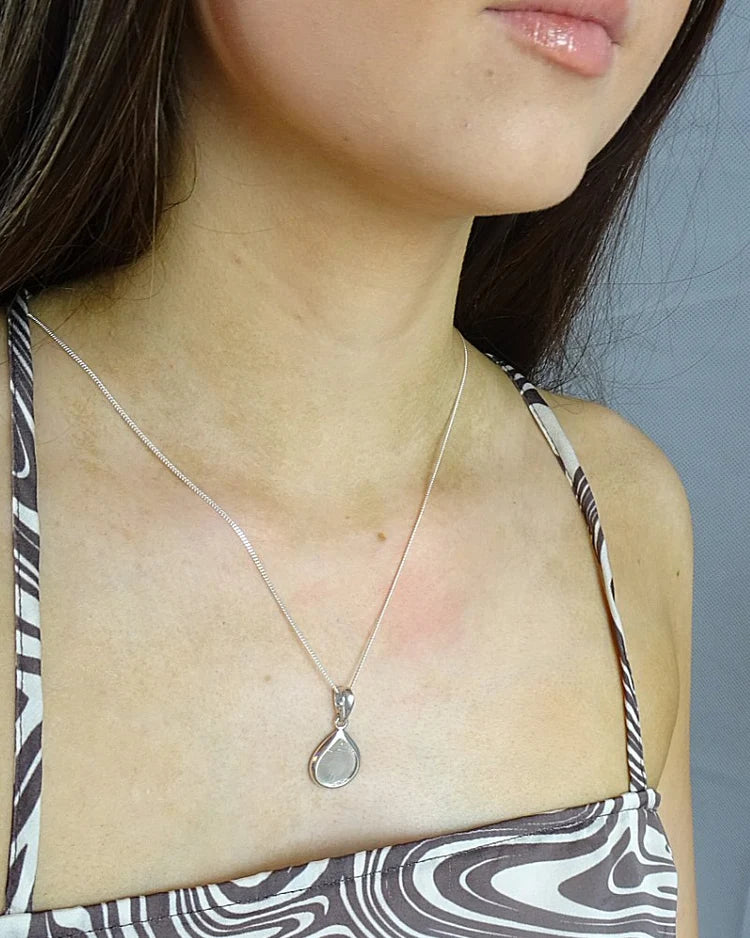 Teardrop Sterling Silver Memorial Pendant