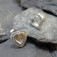 Solid Silver Heart Studs with cz stones - 0114S