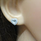 Solid Silver Heart Studs with cz stones - 0114S