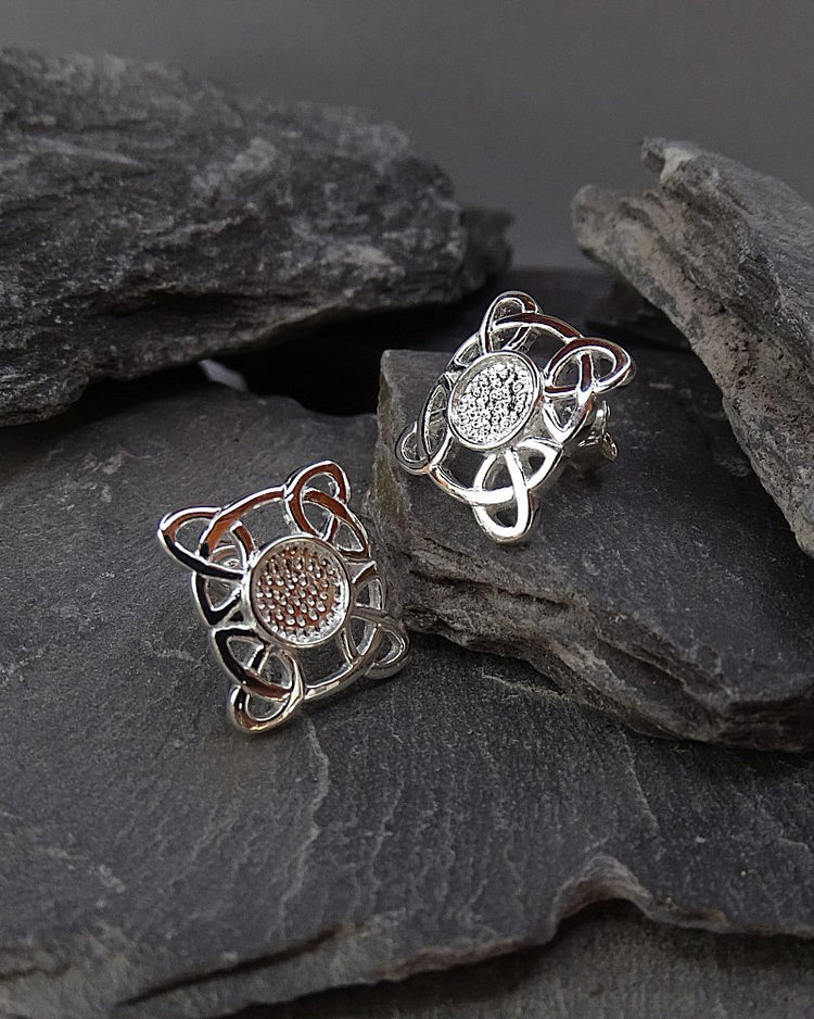 Solid Silver Celtic Earrings - 0126S