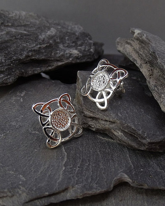 Solid Silver Celtic Earrings - 0126S