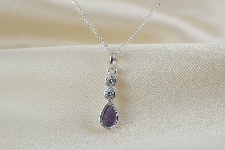 Silver Tear Drop Necklace - 0163S