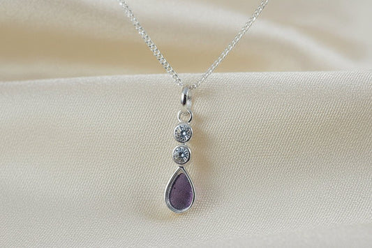 Silver Tear Drop Necklace - 0163S
