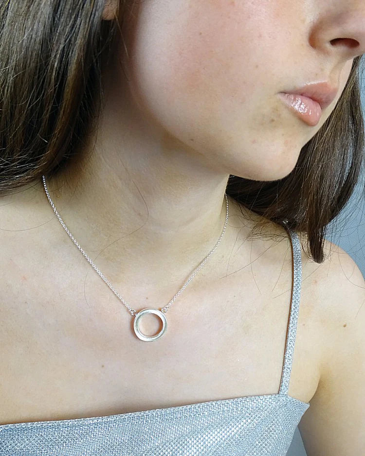 Silver Circle Of Life Necklace - 0164S