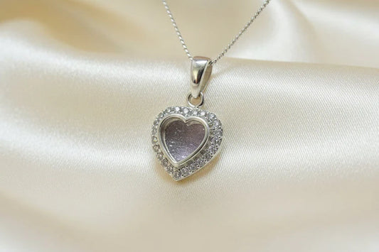 Stunning Silver Heart Necklace - 0173S