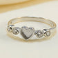 Silver heart ring with cz  - 0223L