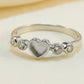 Silver heart ring with cz stones - 0223L