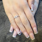 Silver heart ring with cz stones - 0223L