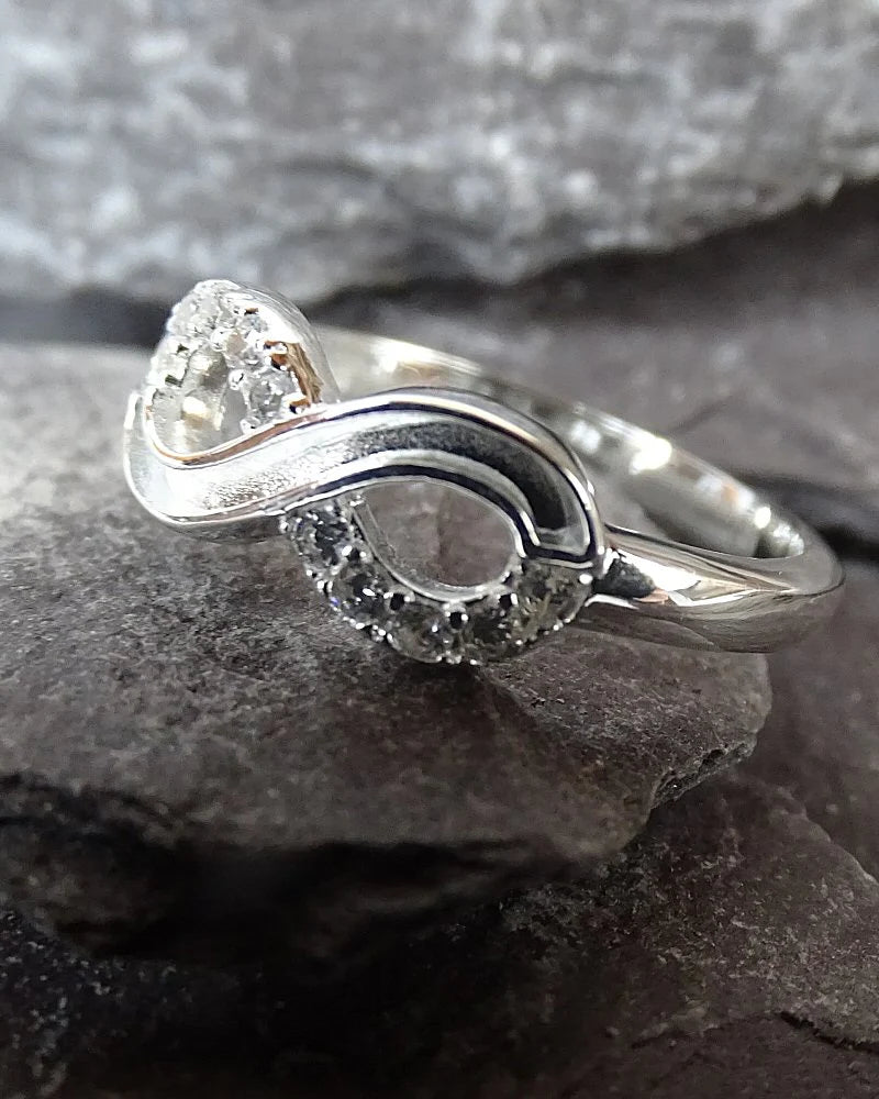 Solid silver cz infinity ring  - 0269SM