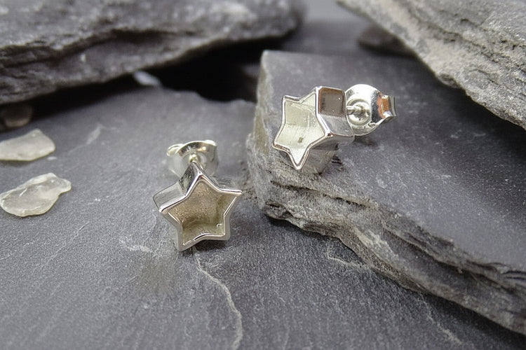 Small silver Star Studs - 0276S
