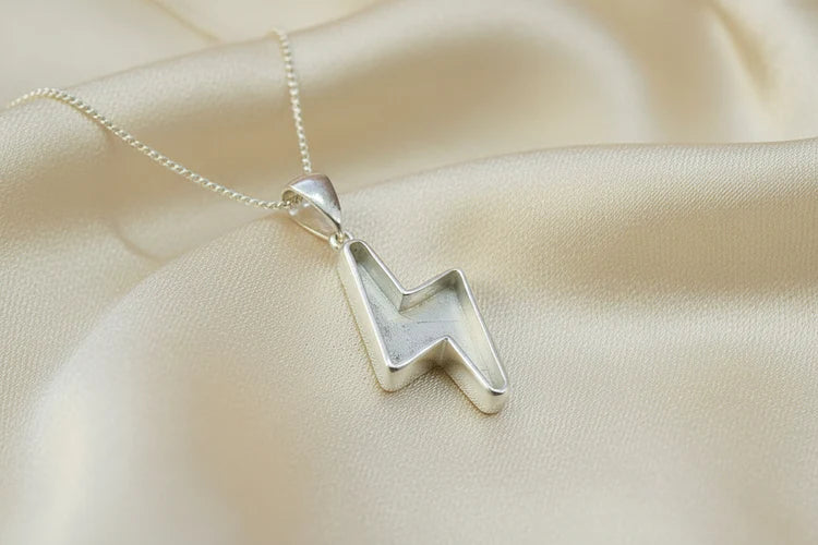 Silver Lightning Bolt Necklace - 0306S