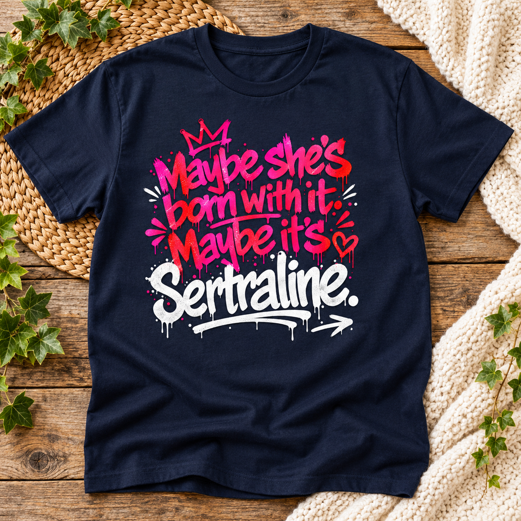 Maybe She's Born With It Maybe It's Sertraline – Funny Unisex T-Shirt
