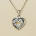CZ Heart Sterling Silver Memorial Pendant