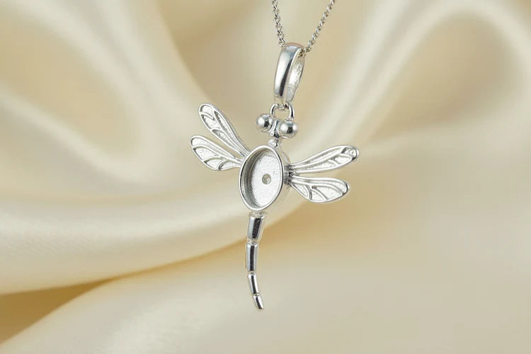 Silver 925 Dragonfly Necklace - 0472S