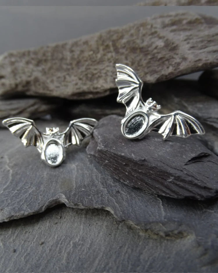 Sold Silver Bat Earrings - 0551S